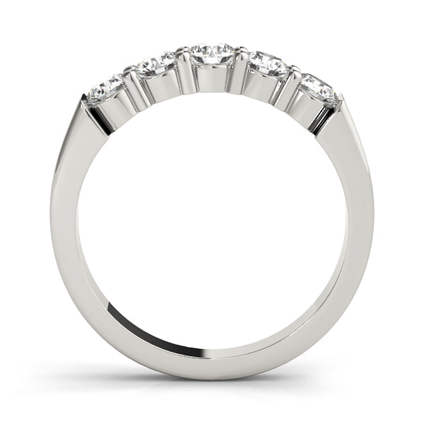 14K White Gold 5-Stone Diamond Wedding Ring