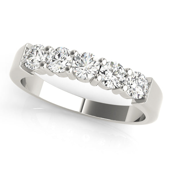 5-Stone Round Diamond Wedding Band