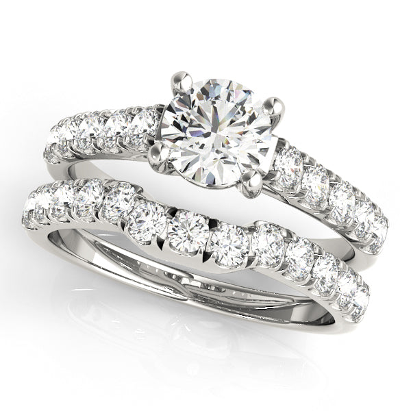 18K White Gold Diamond Trellis Engagement Ring