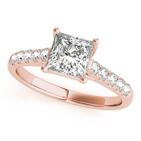 14K Rose Gold 1 ct tw Trellis Diamond Engagement Ring