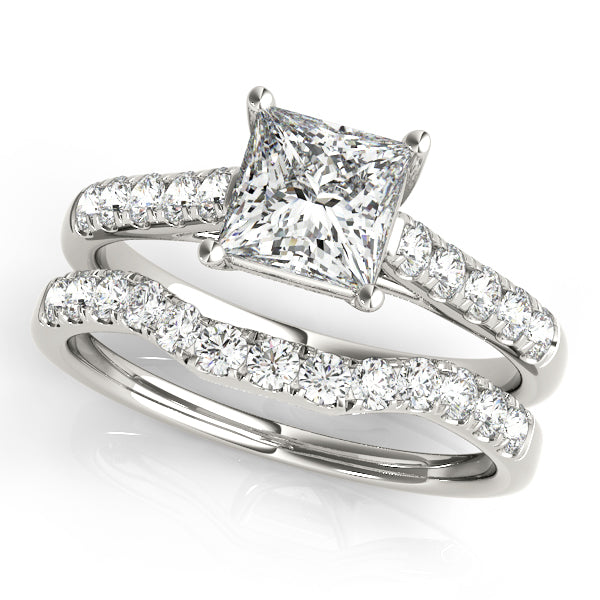 Platinum White Diamond Trellis Engagement Ring
