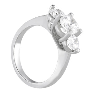 18K White Gold 1 ct Diamond Three-Stone Engagement Ring
