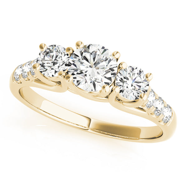 18K Yellow Gold 1/2 CT Round Diamond Engagement Ring