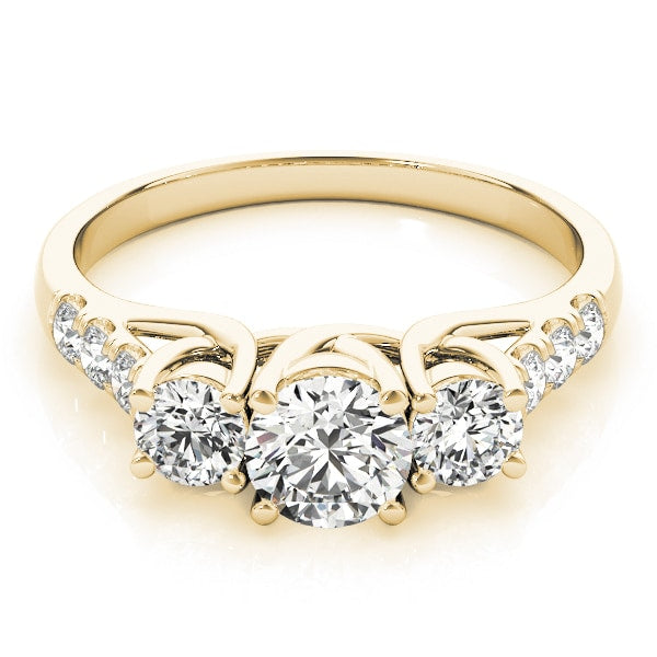 18K Yellow Gold 1/2 ct tw Three Stone Diamond Engagement Ring