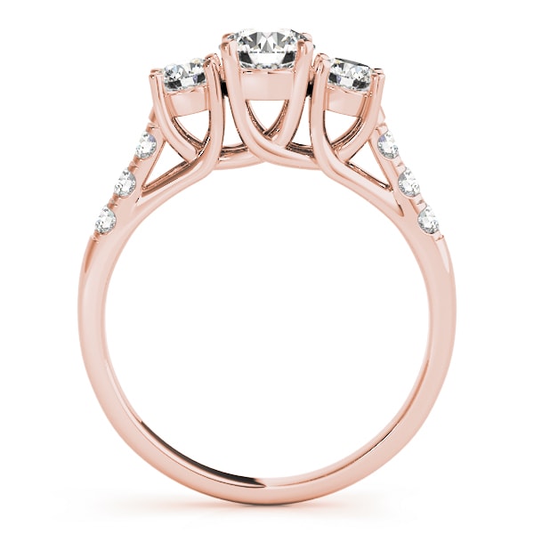 18K Rose Gold 1/2 ct tw Three Stone Diamond Engagement Ring