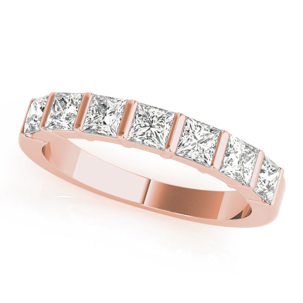 14K Rose Gold Square Diamond Wedding Ring
