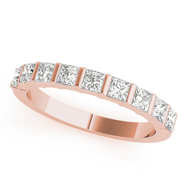 14K Rose Gold Square Diamond Wedding Ring