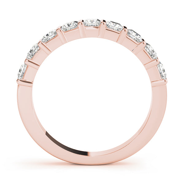 14K Rose Gold Square Diamond Wedding Ring