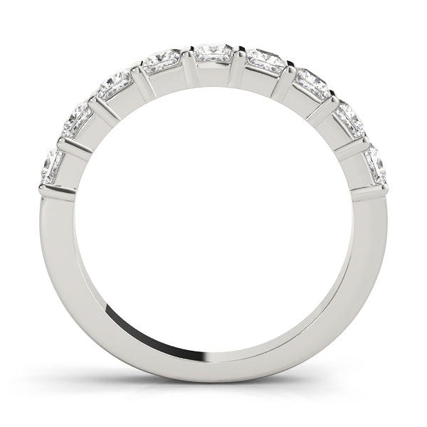 14K White Gold Square Diamond Wedding Ring
