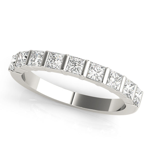 Platinum 1/2 CT Square Diamond Wedding Ring
