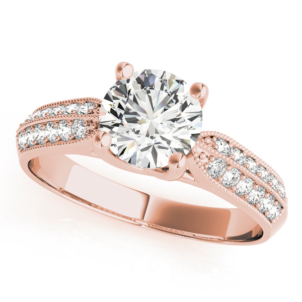 18K Rose Gold 1 1/2 ct tw Trellis Diamond Engagement Ring
