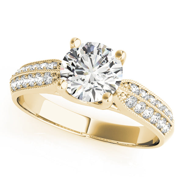 18K Yellow Gold 1 1/2 ct tw Trellis Diamond Engagement Ring
