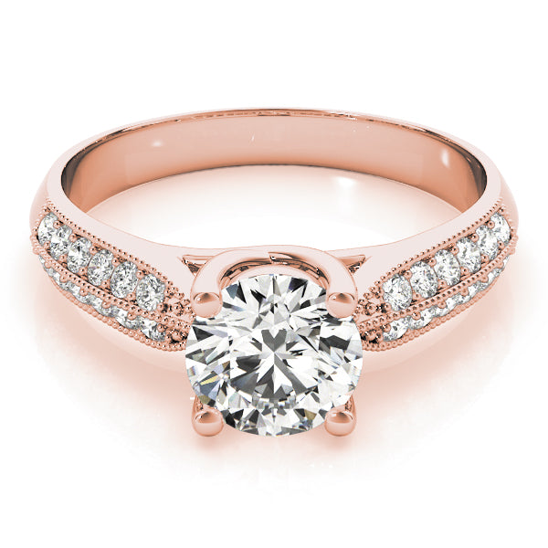 14K Rose Gold 1 1/2 ct tw Trellis Diamond Engagement Ring