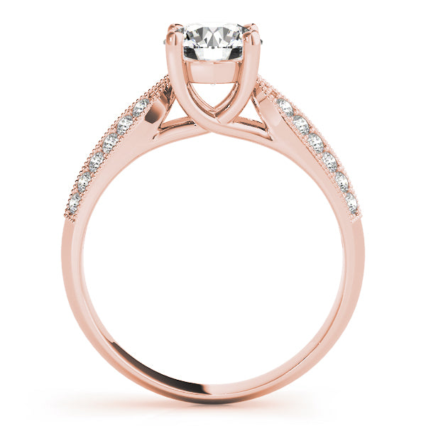 18K Rose Gold 1 1/2 ct tw Trellis Diamond Engagement Ring
