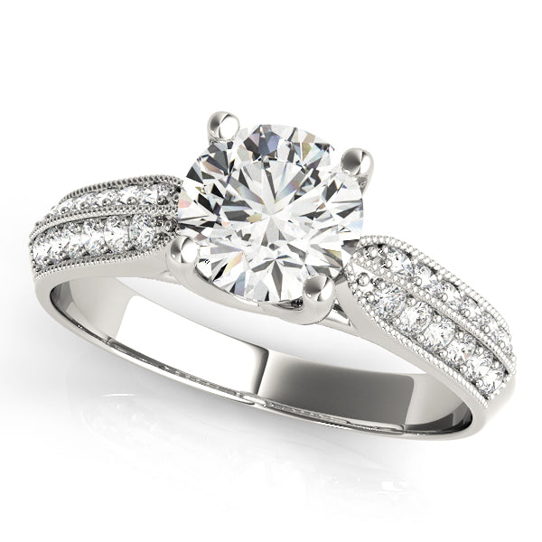 14K White Gold 1 1/2 ct tw Trellis Diamond Engagement Ring