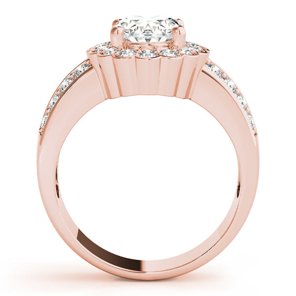 14K Rose Gold Multi-Diamond Oval Fashion Ring