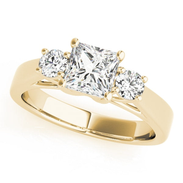 14K Yellow Gold 1 ct tw Three Stone Diamond Engagement Ring