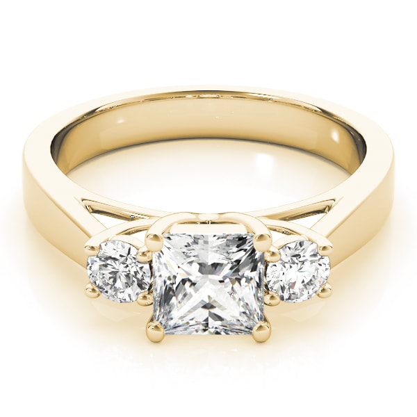 18K Yellow Gold 1 ct tw Three Stone Diamond Engagement Ring