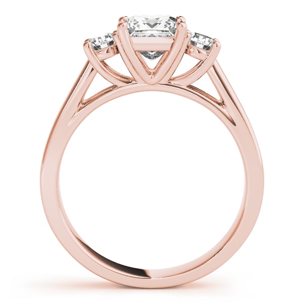 18K Rose Gold 1 ct tw Three Stone Diamond Engagement Ring