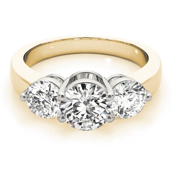 14K Yellow Gold 2 ct tw Three Stone Diamond Engagement Ring