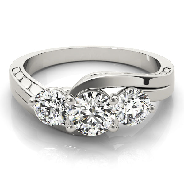 14K White Gold 1 CT Round Diamond Engagement Ring