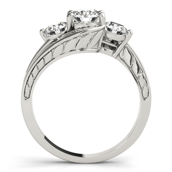 18K White Gold 1 ct Diamond Three-Stone Engagement Ring
