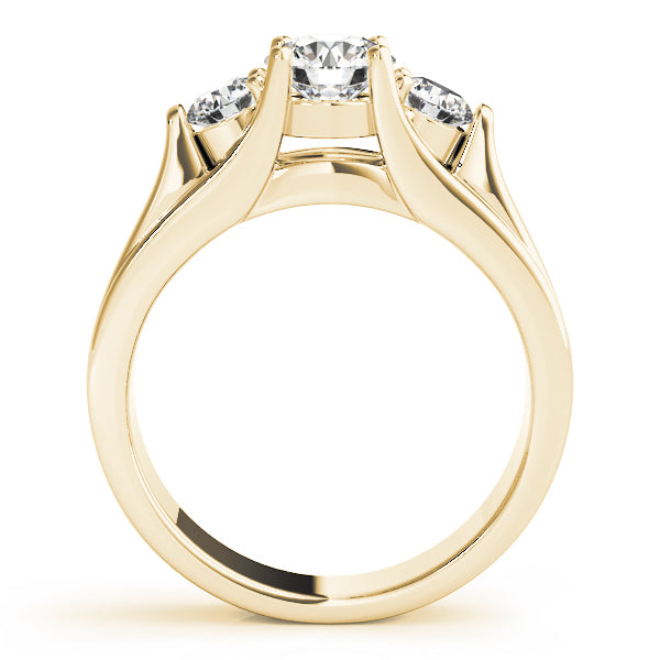 18K Yellow Gold 1 ct Diamond Three-Stone Engagement Ring