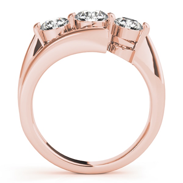18K Rose Gold 1 ct tw Three Stone Diamond Engagement Ring