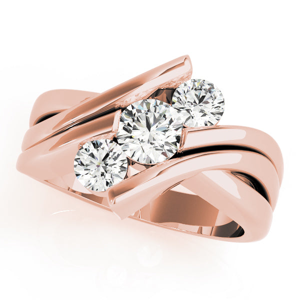 14K Rose Gold 1 CT Diamond Three-Stone Engagement Ring