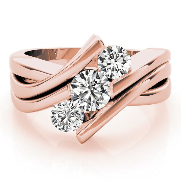 14K Rose Gold 1 CT Diamond Three-Stone Engagement Ring