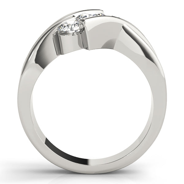 18K White Gold 1 ct Diamond Three-Stone Engagement Ring