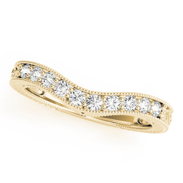 18K Yellow Gold 1/4 CT Diamond Wedding Band