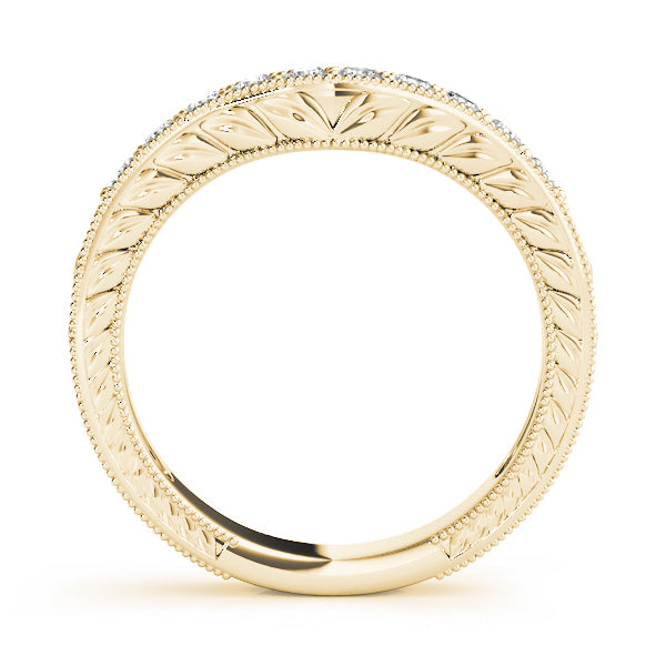 18K Yellow Gold 1/4 CT Diamond Wedding Band
