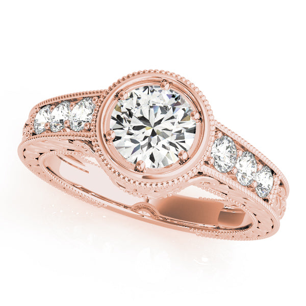 18K Rose Gold 3/8 ct tw Vintage Diamond Engagement Ring