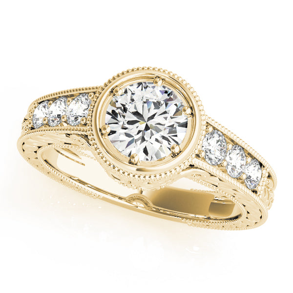 18K Yellow Gold 3/8 ct tw Vintage Diamond Engagement Ring