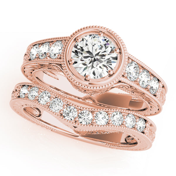 18K Rose Gold 2 1/3 ct tw Vintage Diamond Engagement Ring