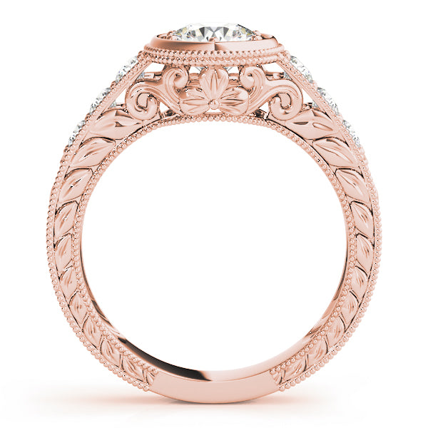 18K Rose Gold 2 1/3 ct tw Vintage Diamond Engagement Ring