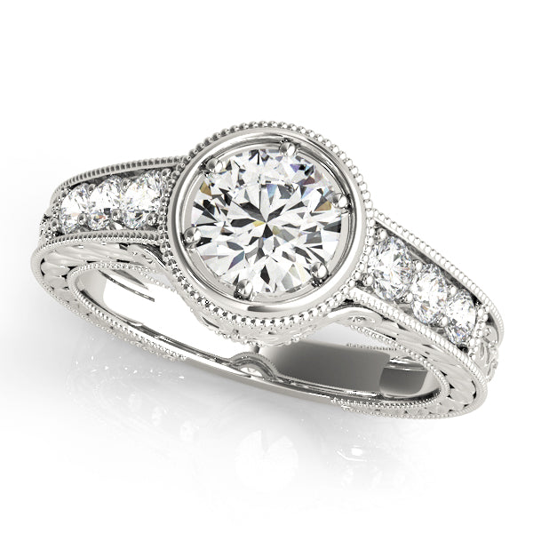 Platinum Vintage 1.38 ctw Round Diamond Engagement Ring