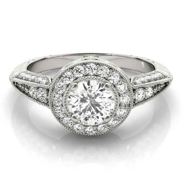 Round Diamond Halo Engagement Ring