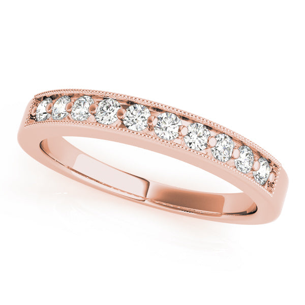 18K Rose Gold 0.10 ctw Diamond Wedding Band