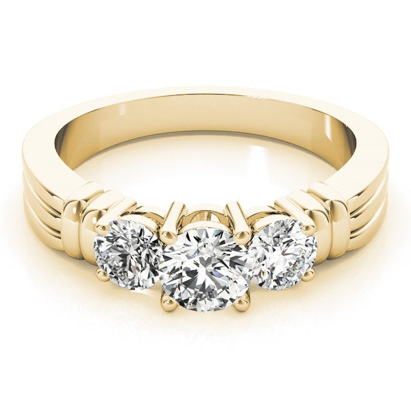 14K Yellow Gold 1 ct tw Three Stone Diamond Engagement Ring