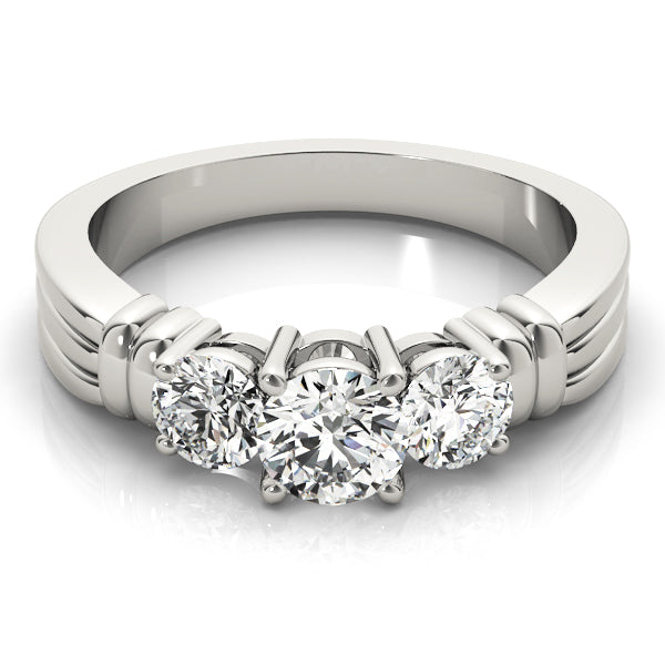 14K White Gold 1 CT Round Diamond Engagement Ring