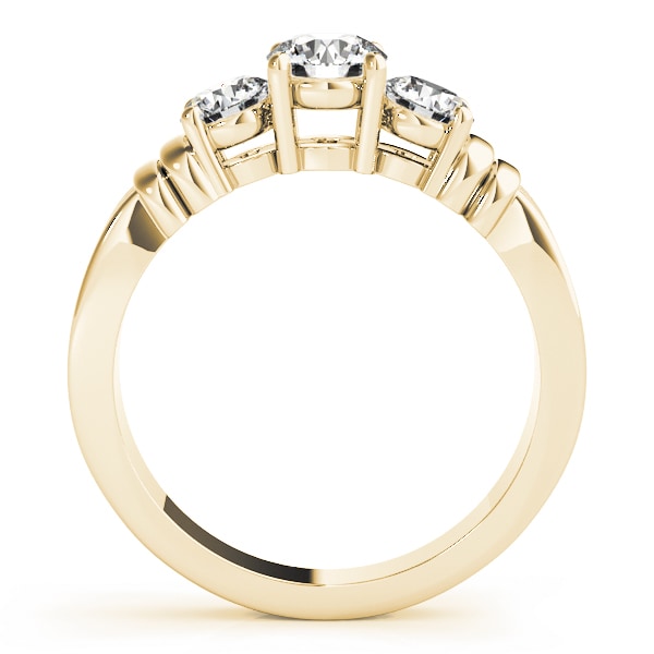 18K Yellow Gold 1 ct tw Three Stone Diamond Engagement Ring