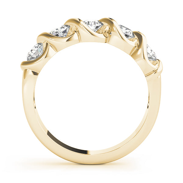 18K Yellow Gold 5-Stone Diamond Wedding Ring