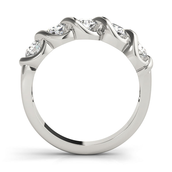 Platinum 1 CT Diamond Multi-Stone Wedding Band