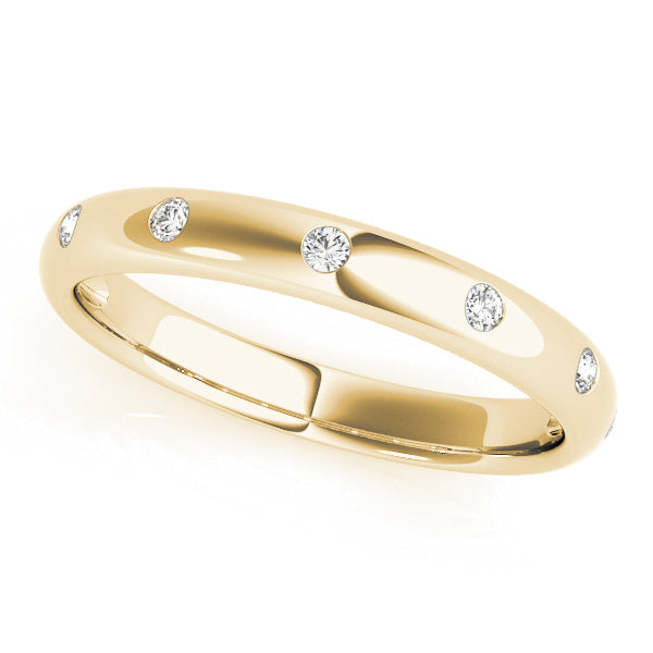 18K Yellow Gold Multi-Diamond Wedding Band