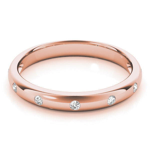 14K Rose Gold 7-Diamond Wedding Ring