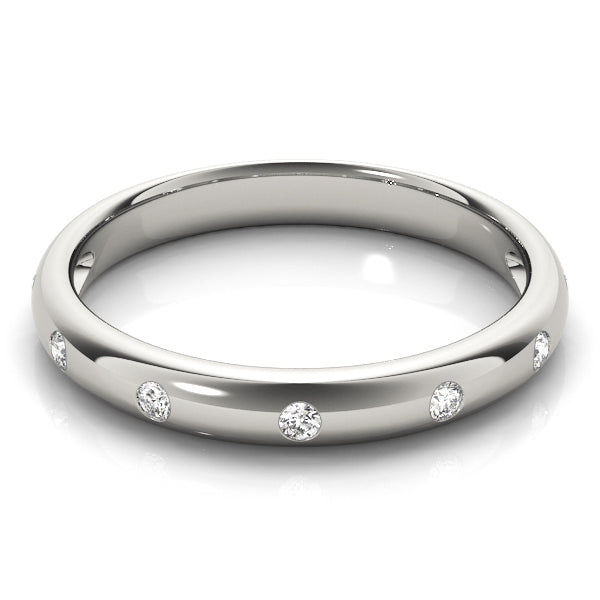14K White Gold Round Diamond Wedding Ring