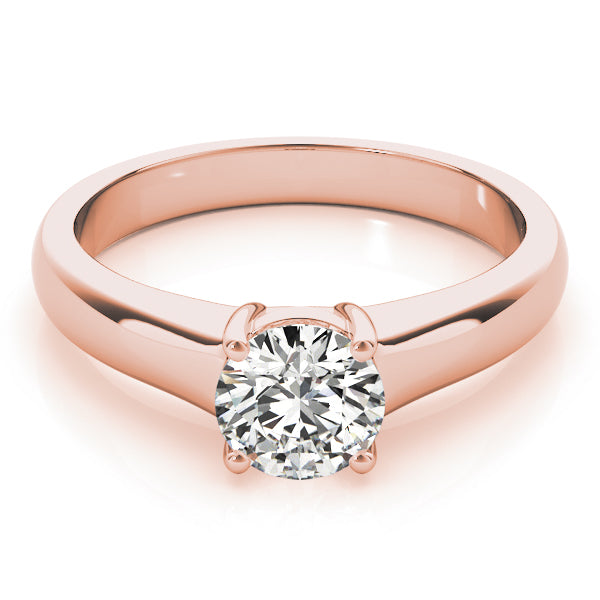 18K Rose Gold 1ct Round Diamond Solitaire Ring