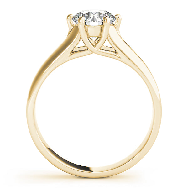 18K Yellow Gold 1 CT Round Diamond Engagement Ring